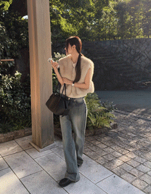 Luze brush denim pants