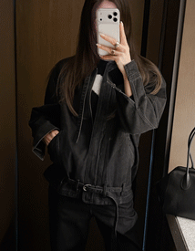 Molten black denim jacket