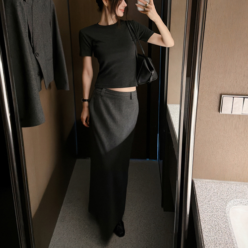 Rosie wool maxi skirt