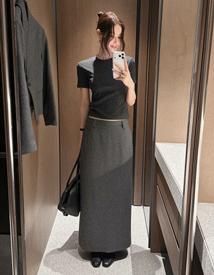 Rosie wool maxi skirt