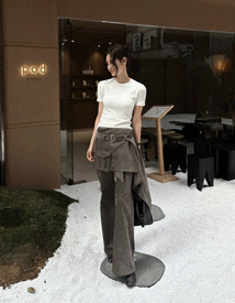 Lycra unbal wrap skirt